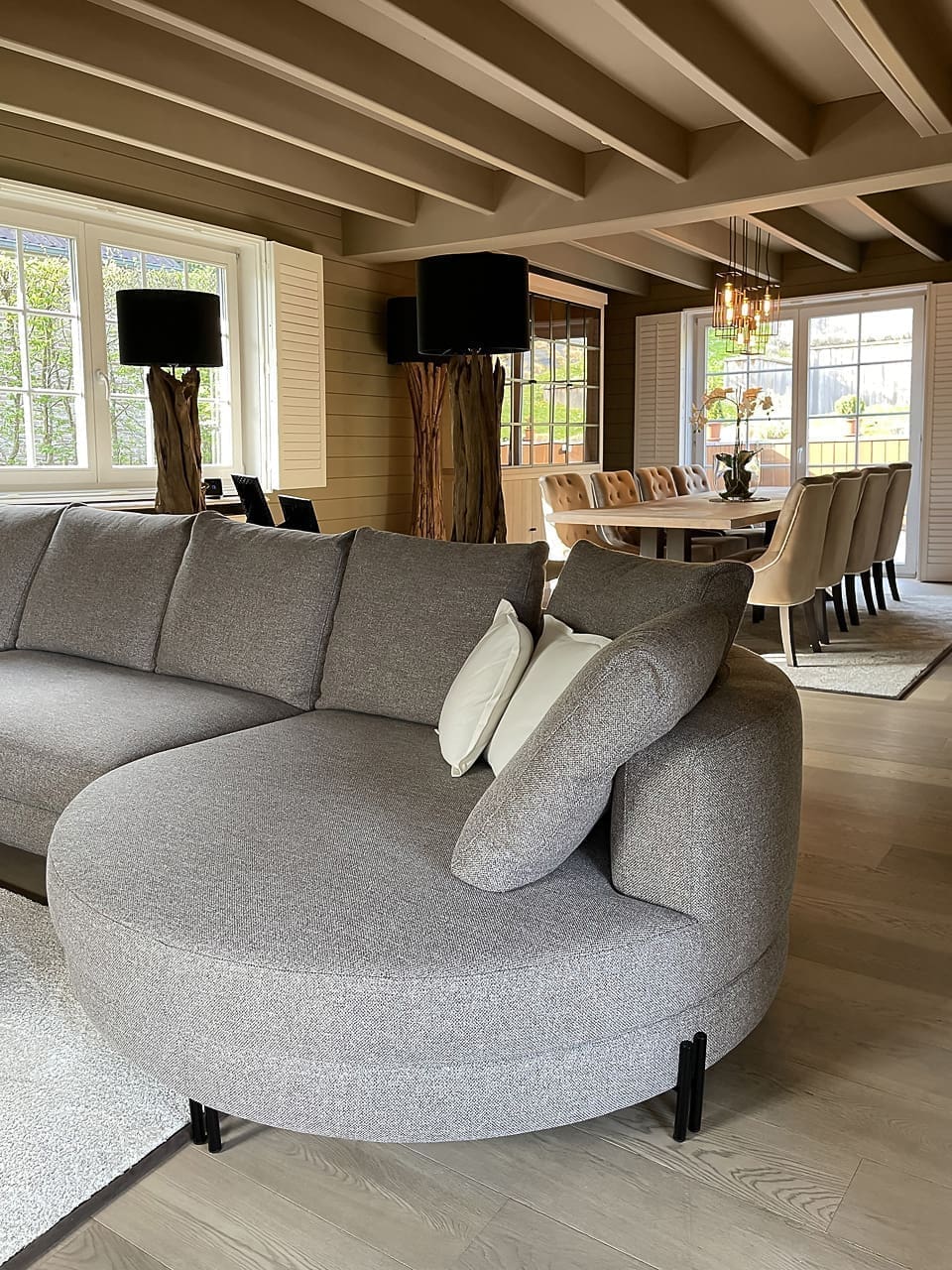 Seating area with large corner sofa