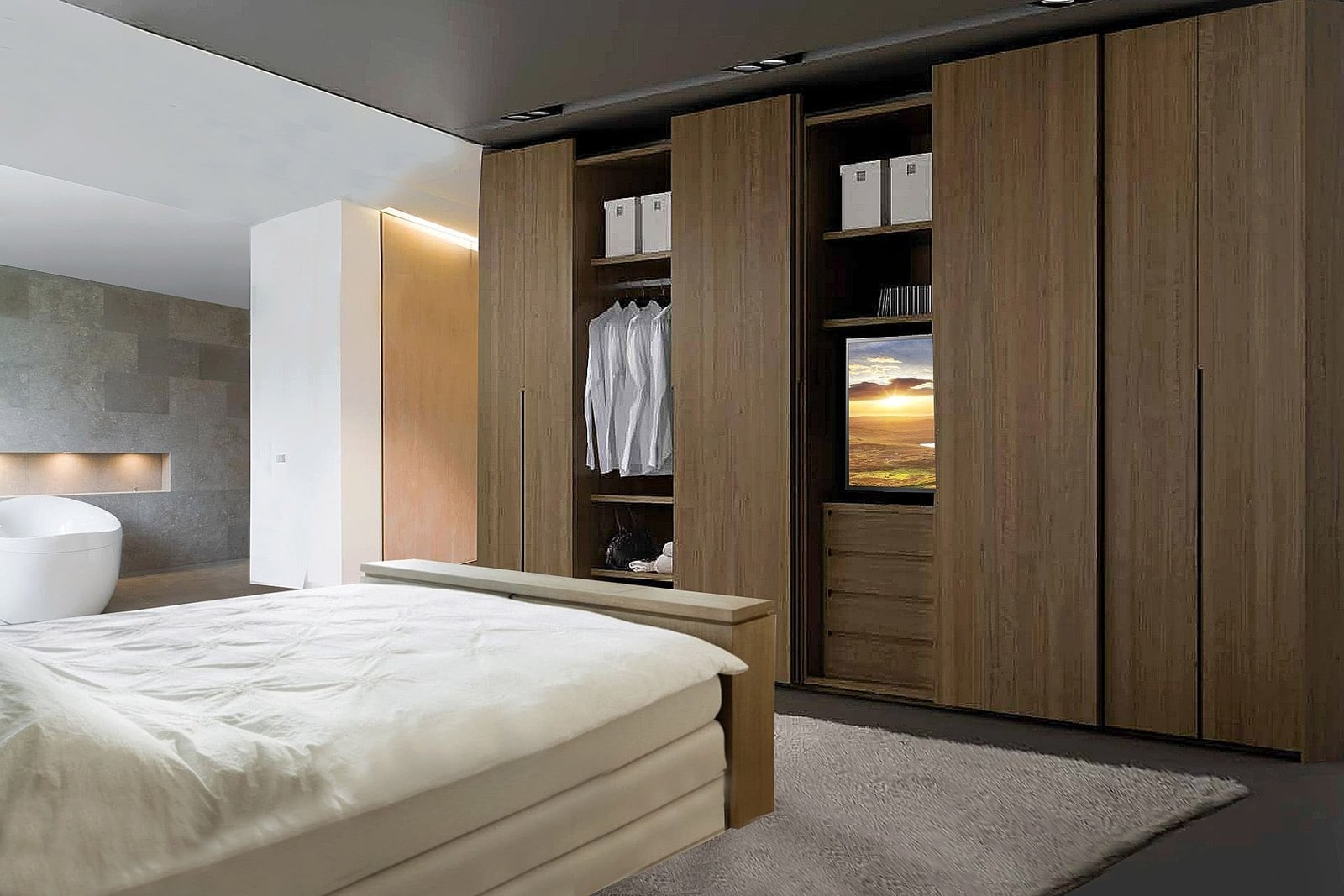 Landelijke dressing met warme houten accenten en klassiek design