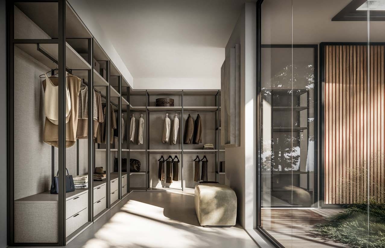 Moderne dressing met strakke lijnen en een verfijnde afwerking