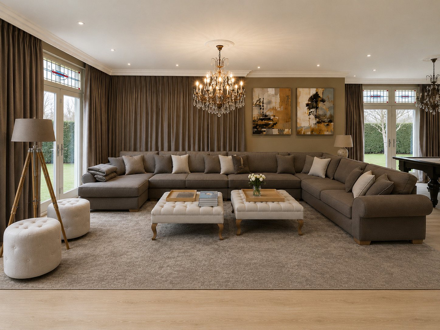Landelijk salon met hoekzetel - villa Hamont-Achel