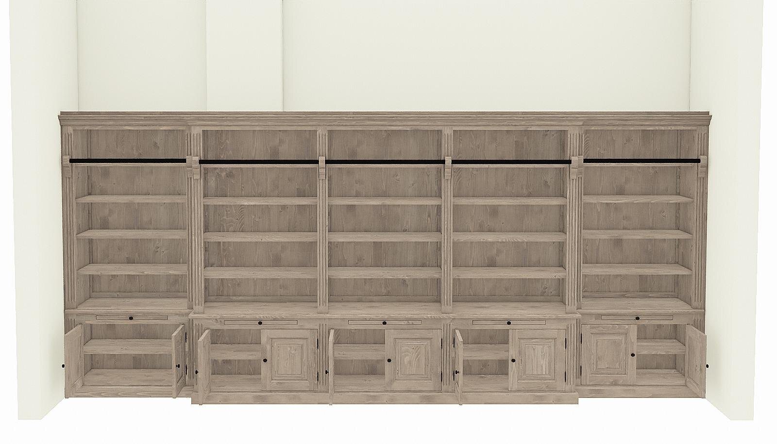 A 3D image of the same cabinet, seen at an angle from below.